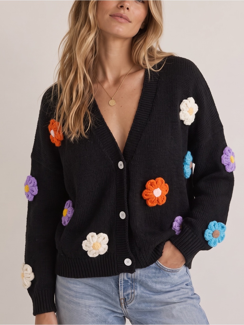 Crochet Flowers Cardigan